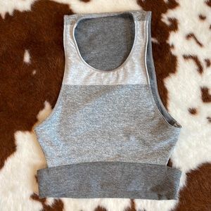 Outdoor Voices Slashback Crop Top in Greyscale Size Small